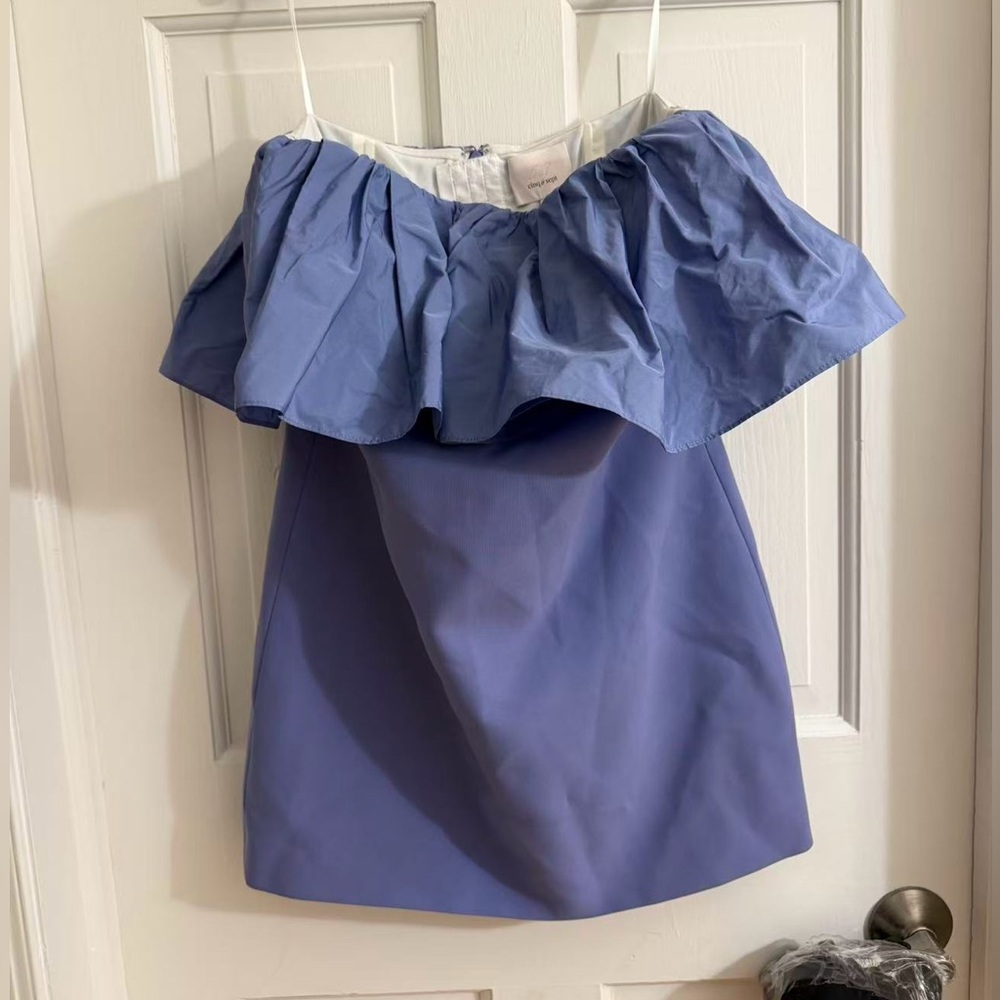 Cinq a Sept Lavender Off-Shoulder Ruffle Dress
